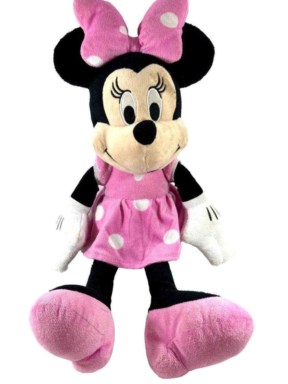 Minnie Mouse Plush Disney Junior 16" Pink Polka Dot Dress Huggable